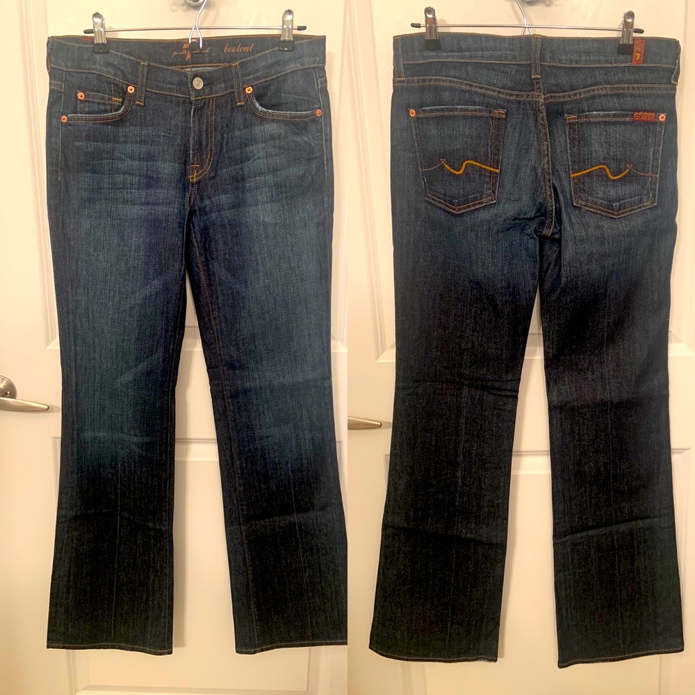 NEW 7 for all mankind Dark Rinse Bootcut Jeans Y2K